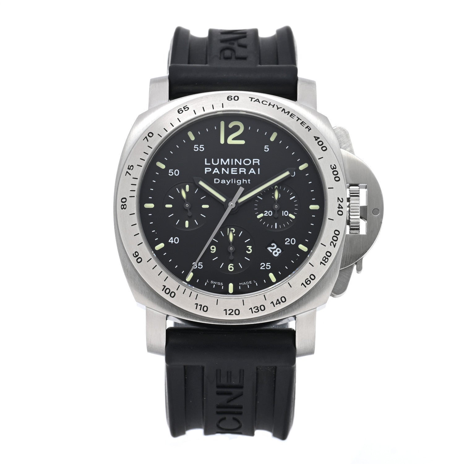 Panerai Stainless Steel Rubber 44mm Luminor Daylight Chronograph Automatic Watch Black PAM00250 1 of 6