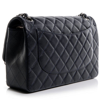 Chanel Caviar Jumbo Double Flap Navy Blue 3 of 9