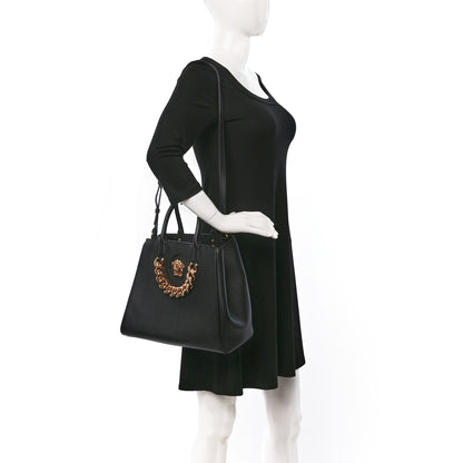 Versace Grained Calfskin Small La Medusa Tote Bag Black 3 of 16
