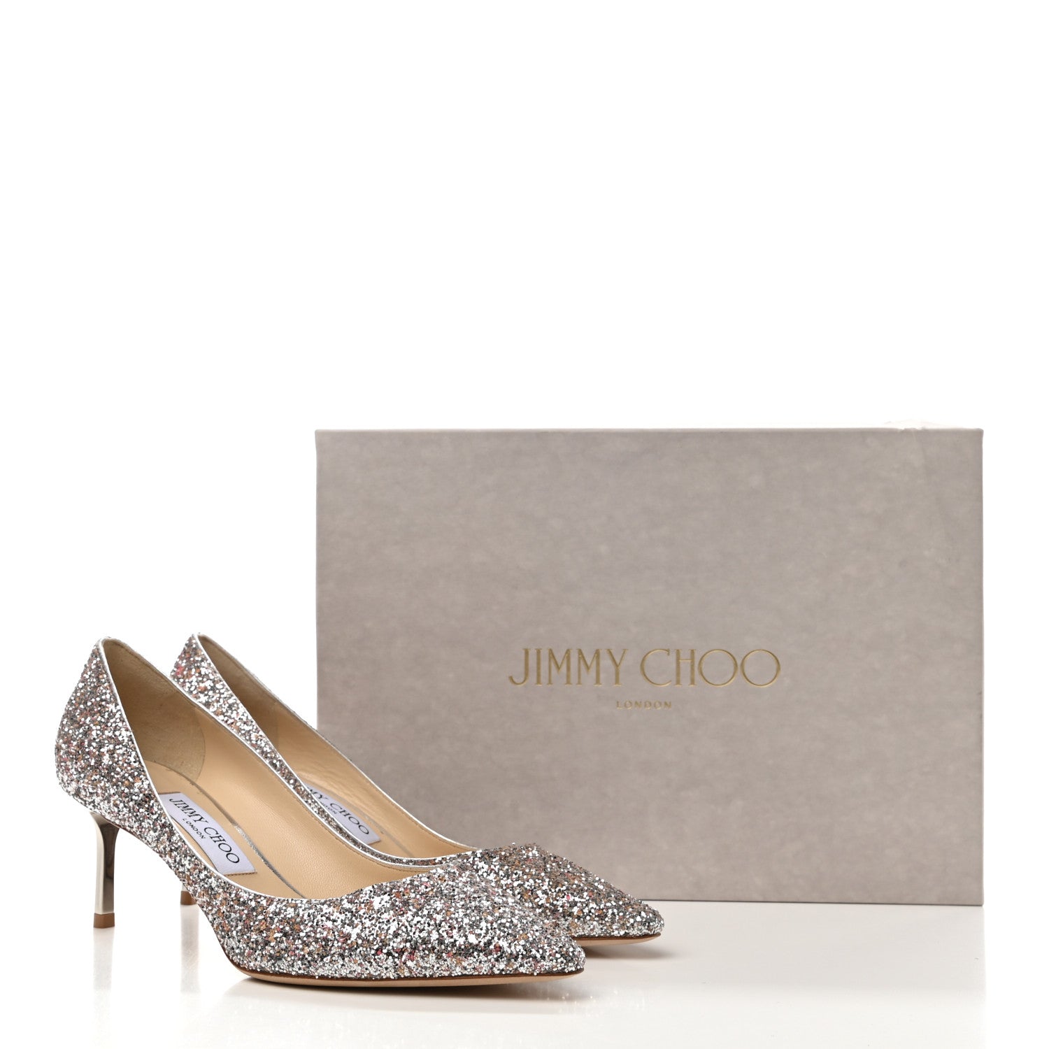 Jimmy Choo Glitter Pointy Toe Romy 60 Pumps 37.5 Viola Mix 8 of 8