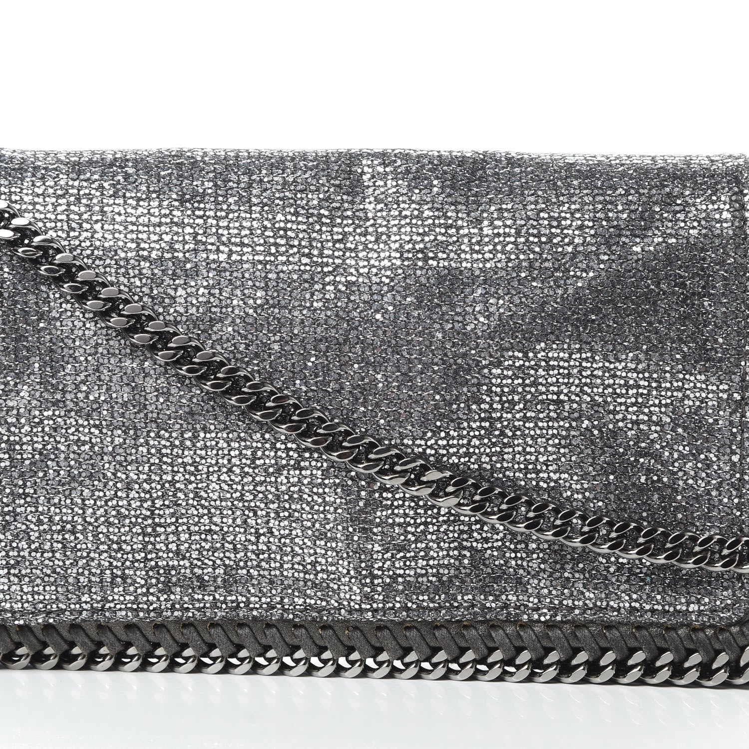 Stella McCartney Metallic Woven Raffia Falabella Crossbody Bag Silver 8 of 12