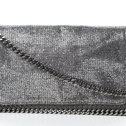 Stella McCartney Metallic Woven Raffia Falabella Crossbody Bag Silver 8 of 12
