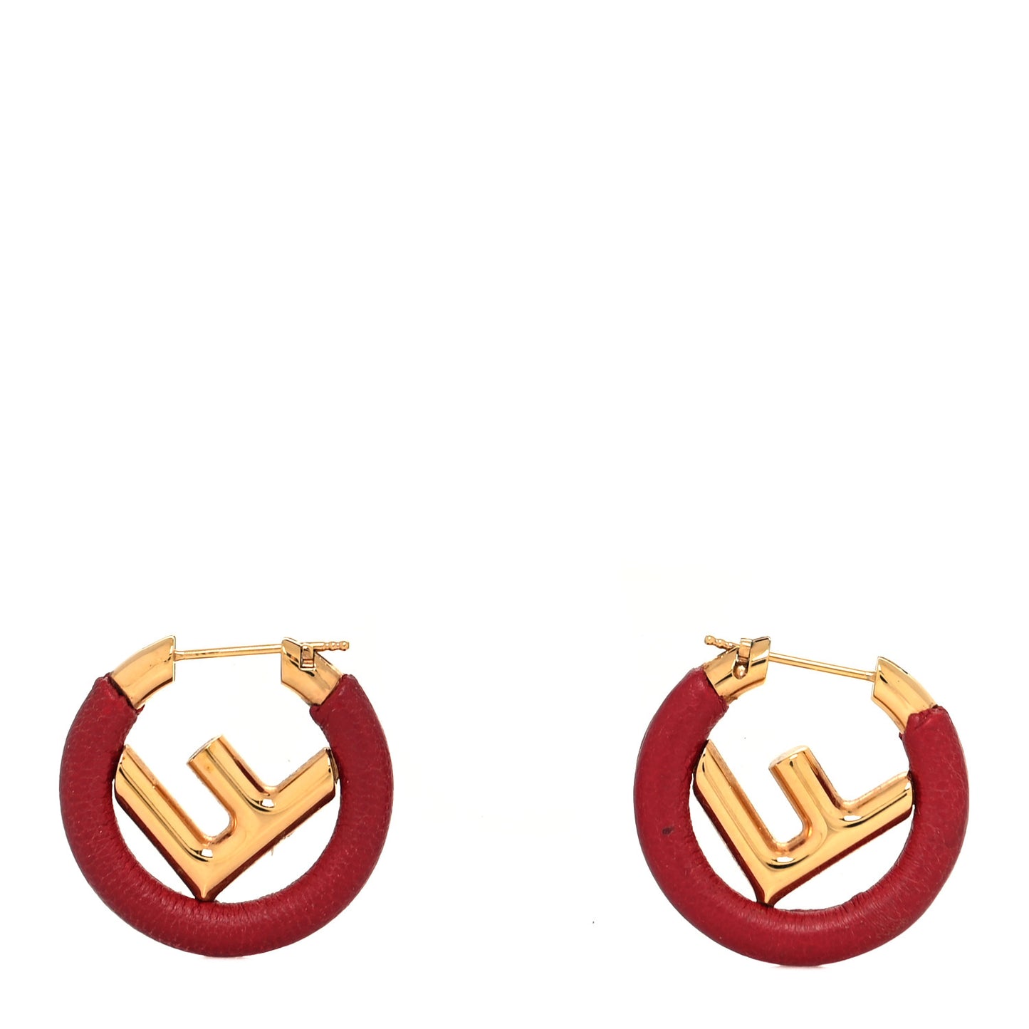 Nappa F is Fendi Hoop Earrings Red