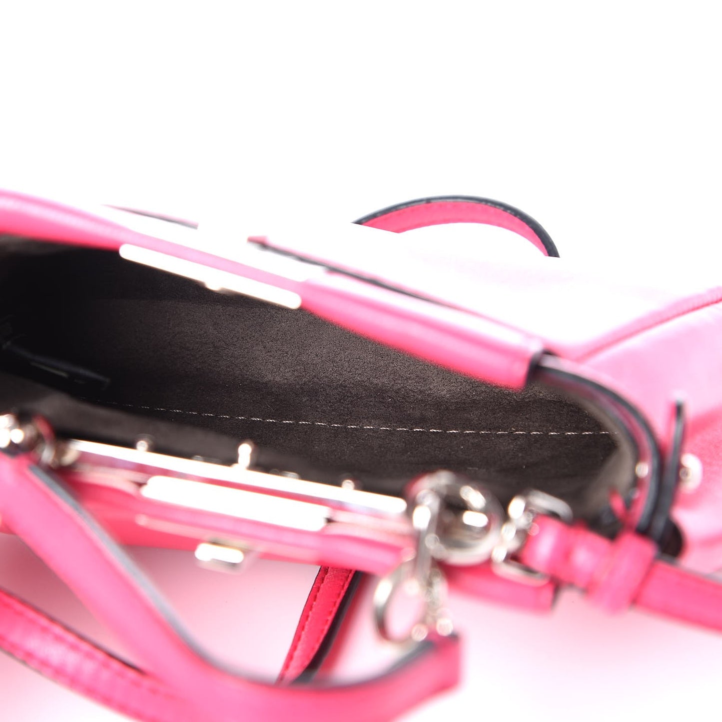 Shiny Nappa Micro Peekaboo Iconic Satchel Fuxia