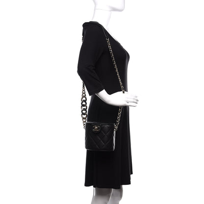 Chanel Lambskin Resin Elegant Chain Vanity Case Black 2 of 10