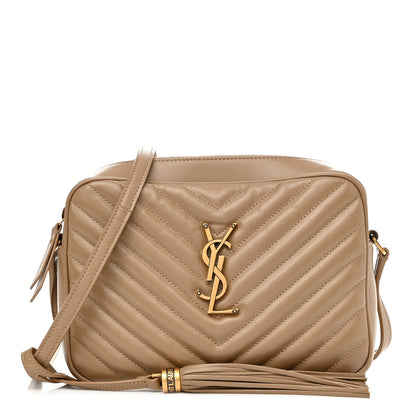 Saint Laurent Calfskin Matelasse Monogram Lou Camera Bag Dark Beige 1 of 17