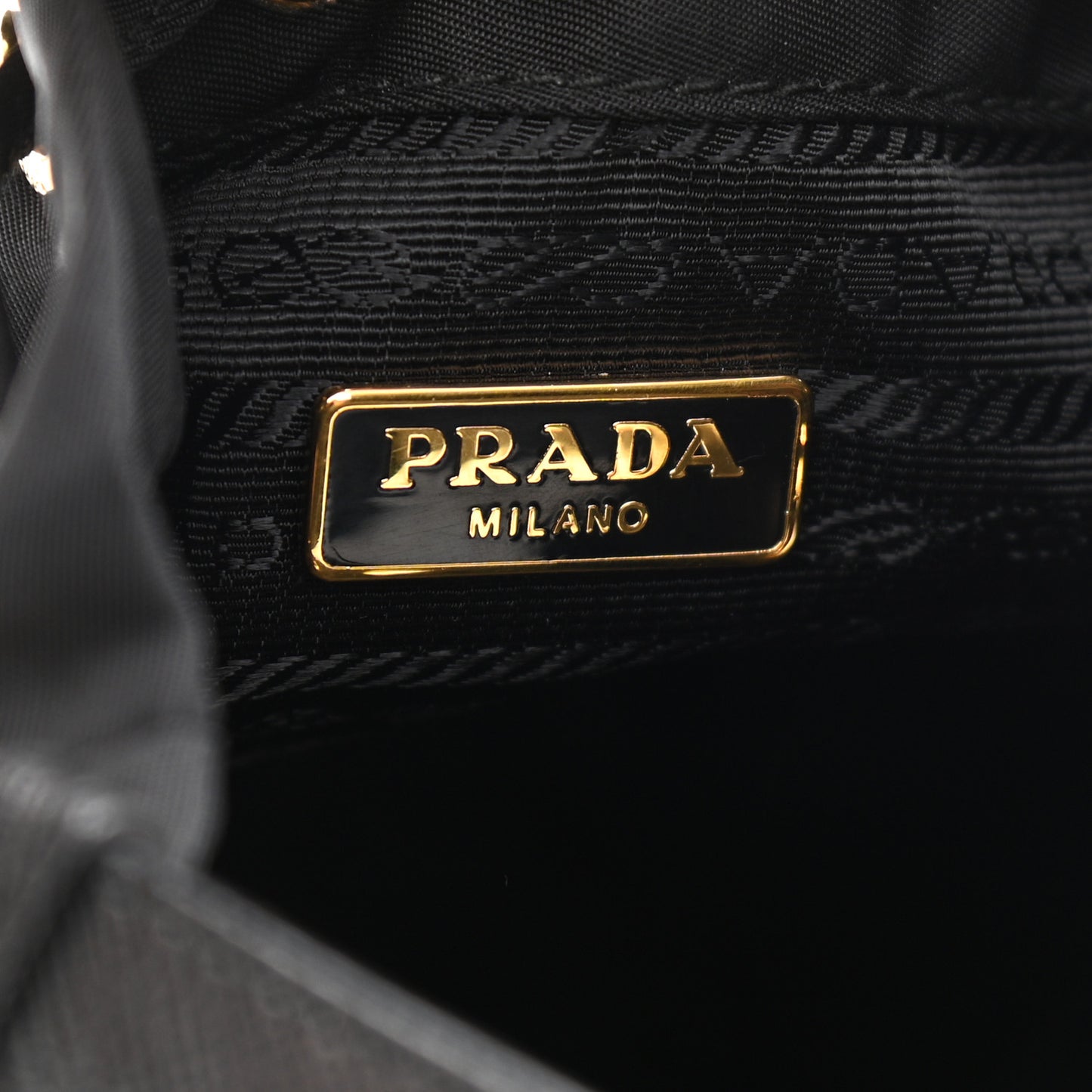 Saffiano Tessuto Nylon Mini Bucket Crossbody Bag Black