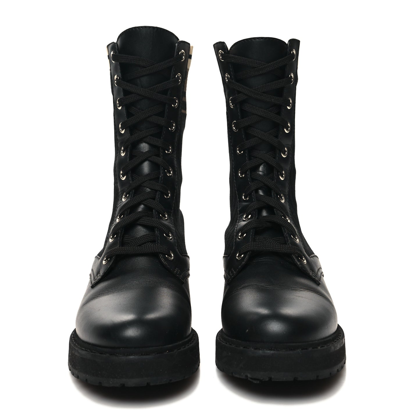 Calfskin Stretch Fabric Rockoko Biker Boots 37 Tobacco Black Marino