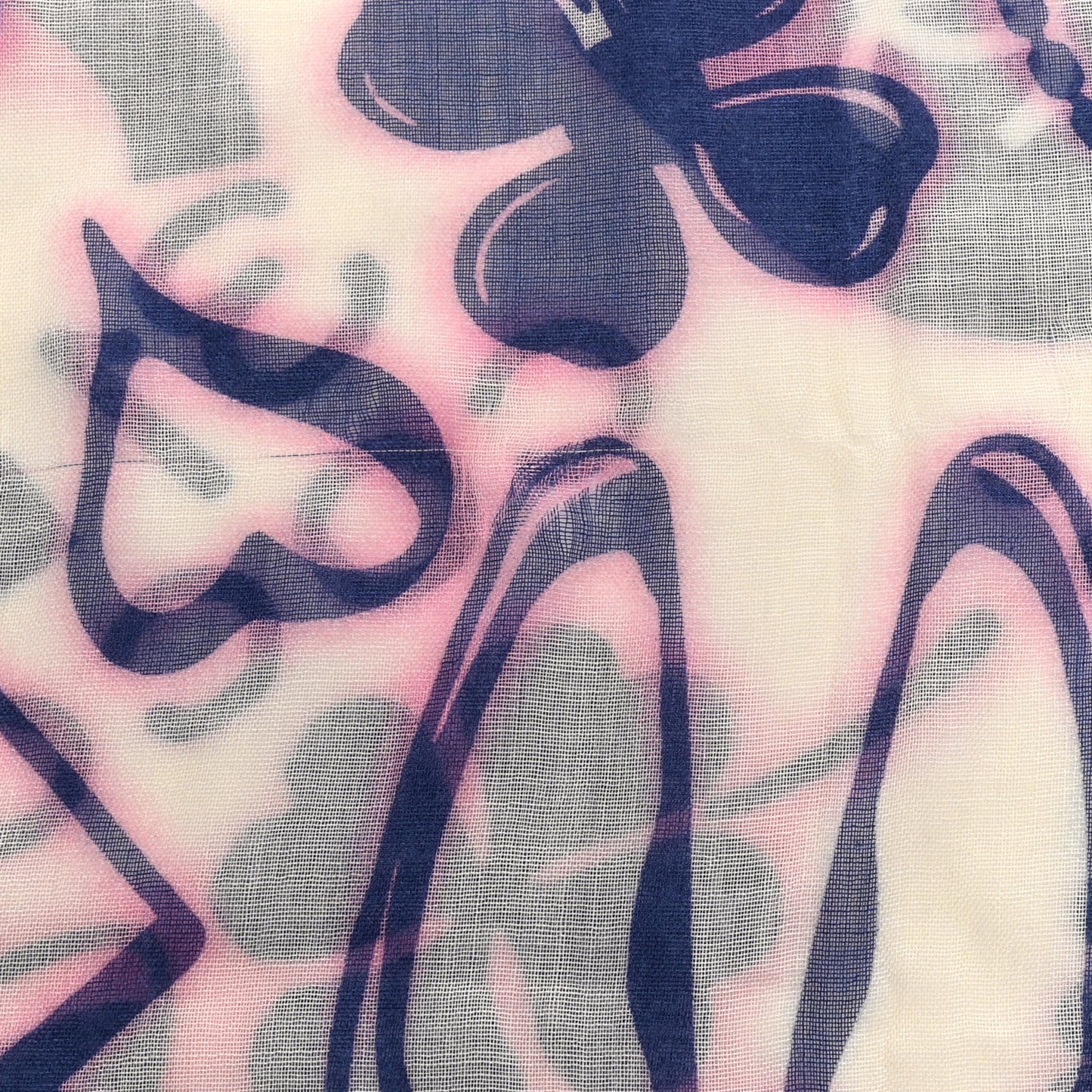 Silk Icons Scarf Shawl Beige Purple