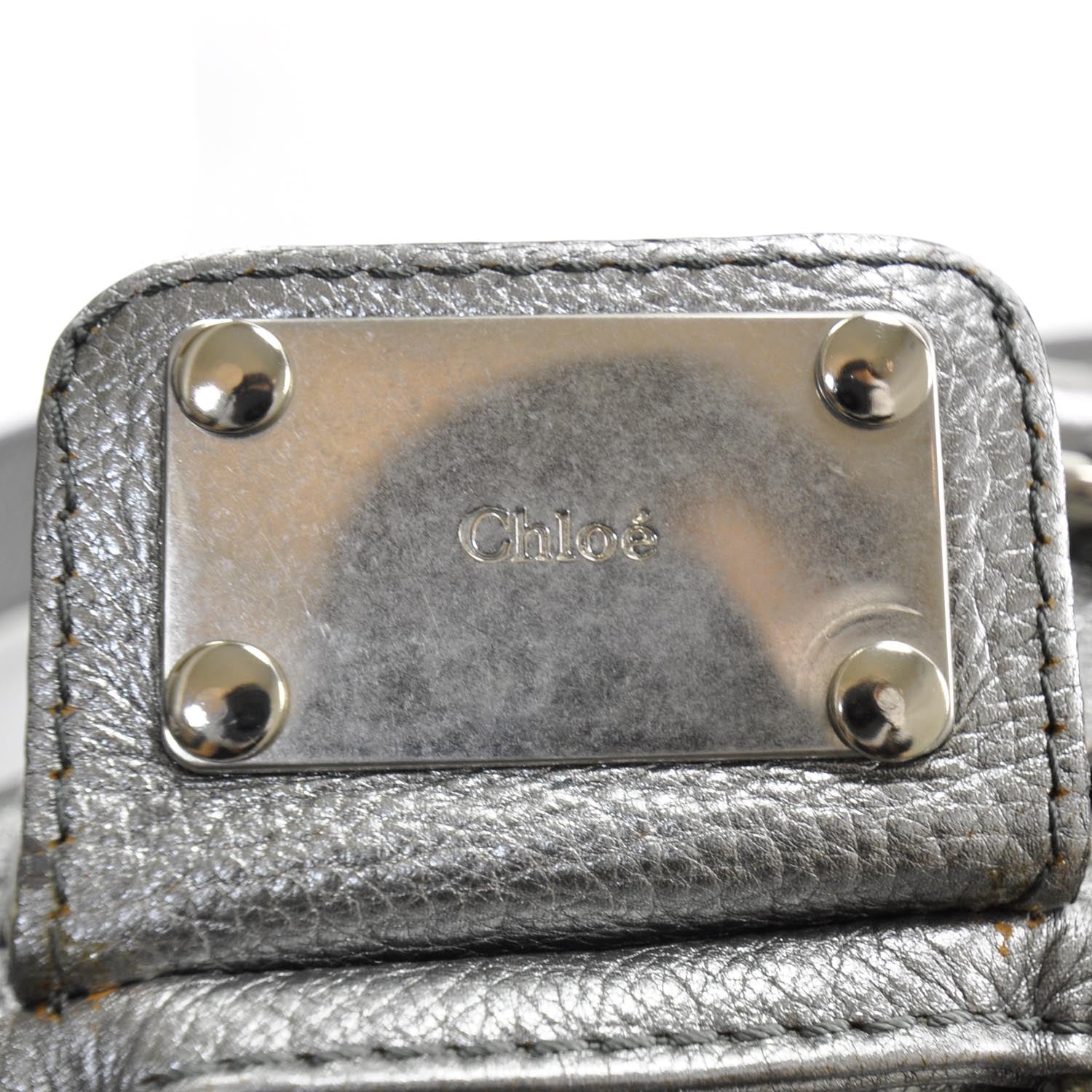Chloe Leather Paddington Metallic Silver 10 of 13