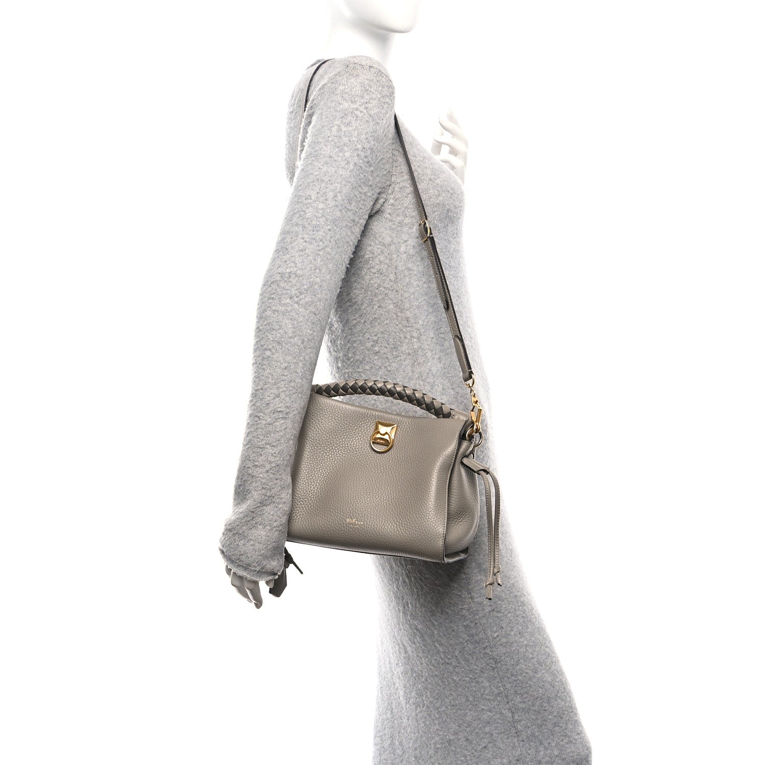 Mulberry Heavy Grain Small Iris Tote Solid Grey 2 of 11