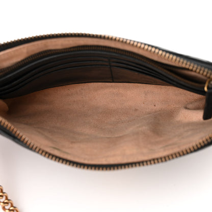 Gucci Calfskin Matelasse Mini GG Marmont Chain Bag Black 5 of 13