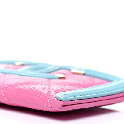 Chanel Caviar Quilted CC Filigree Card Holder Pink Blue Green 11 of 11