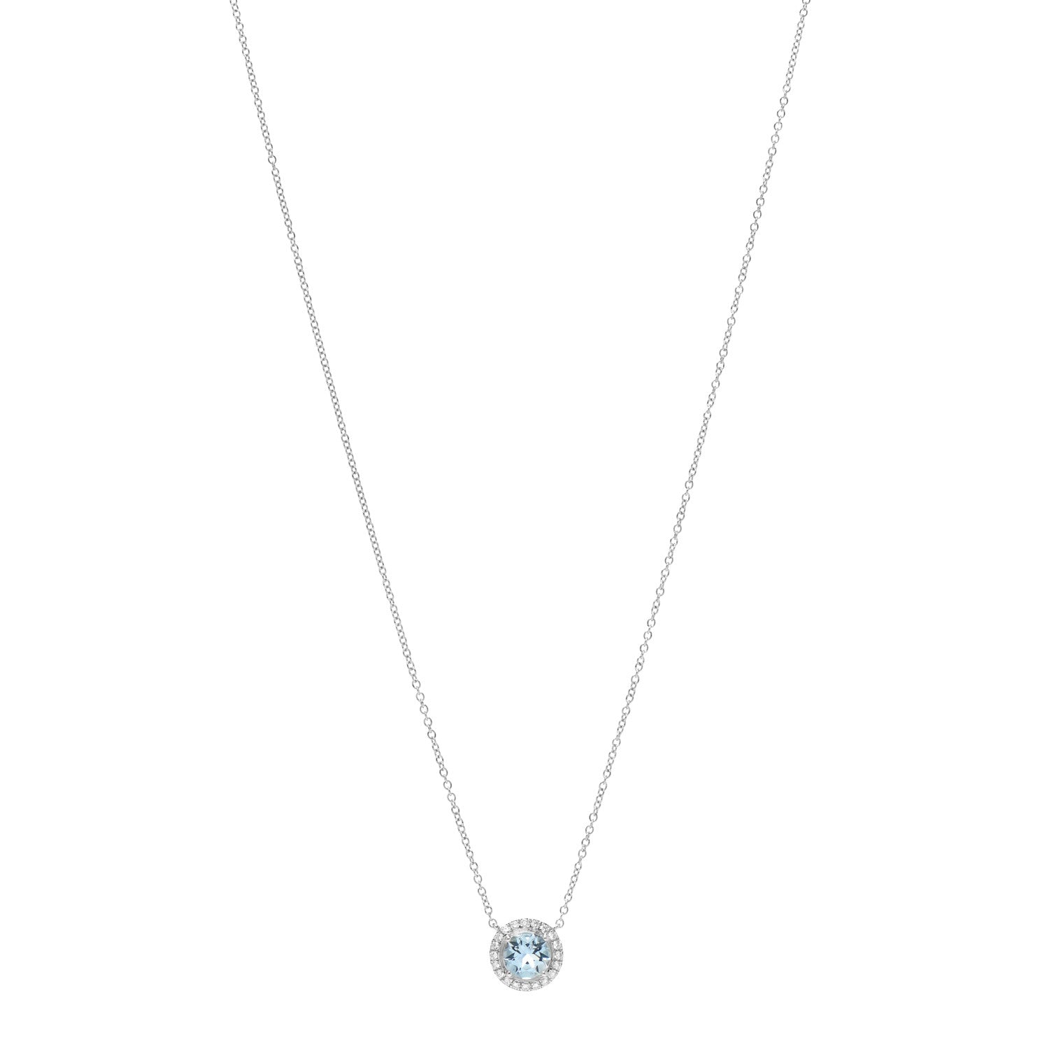 Tiffany Platinum Diamond Aquamarine Soleste Pendant Necklace 1 of 5