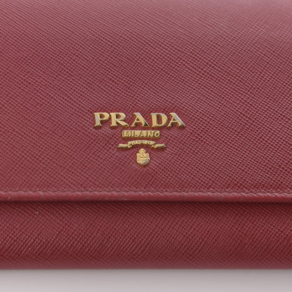 Prada Saffiano Metal Oro Chain Wallet Fuoco 11 of 11