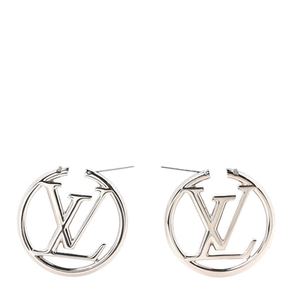 Louis Vuitton Palladium Louise Hoop Earrings Silver 3 of 5