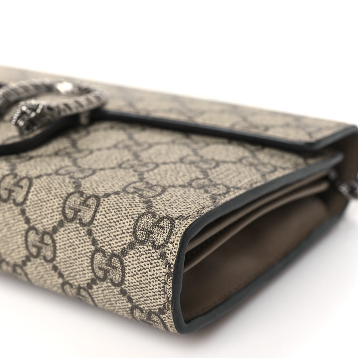 GG Supreme Monogram Mini Dionysus Chain Wallet Beige Taupe
