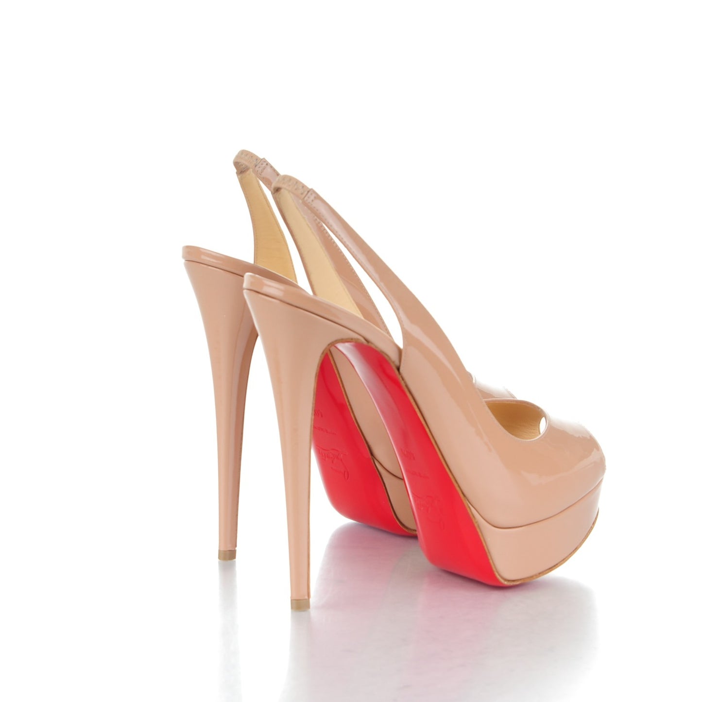 Patent Lady Peep Sling 150 Pumps 40.5 Nude