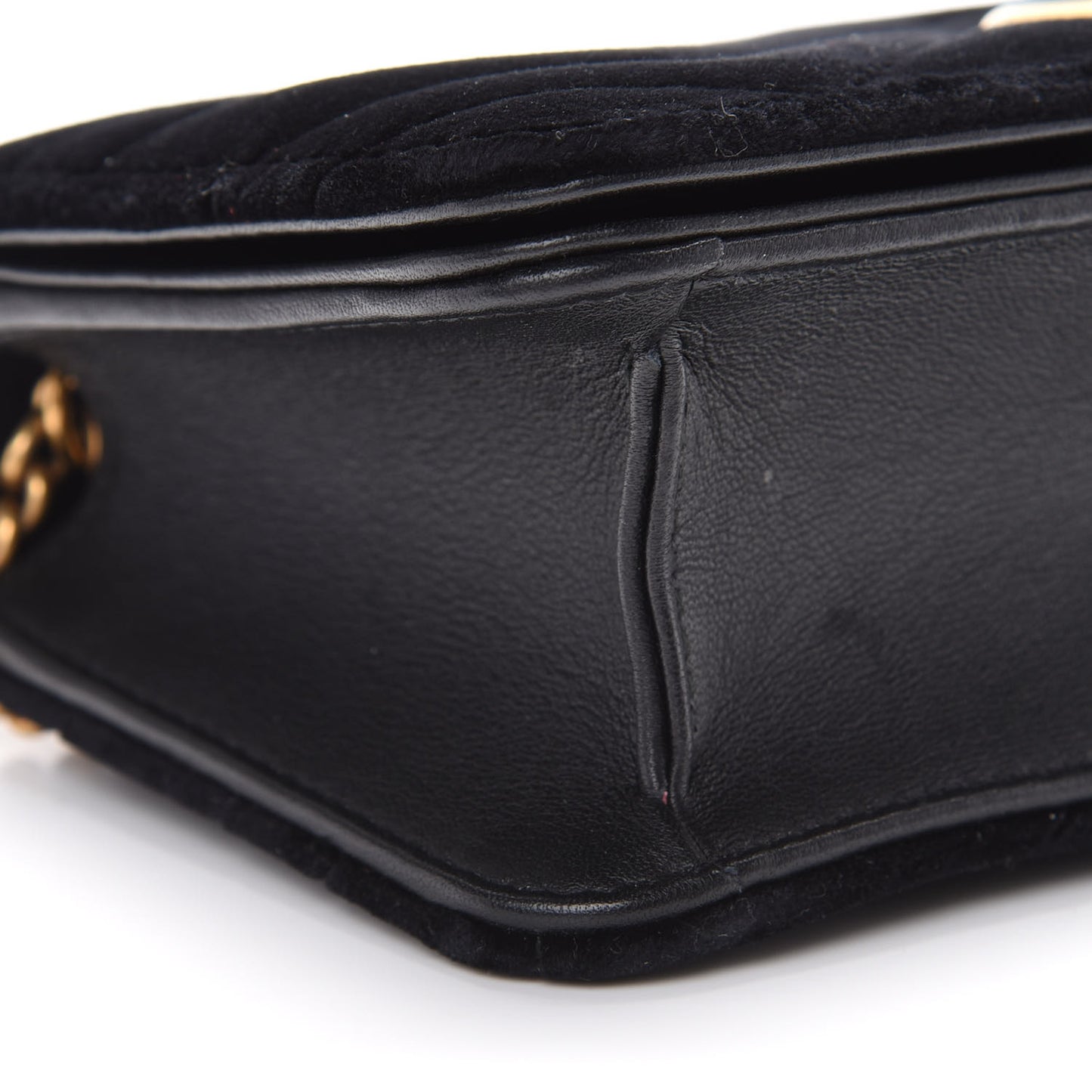 Velvet Matelasse GG Marmont Mini Bag Black
