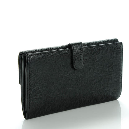 Chanel Caviar CC Long Flap Wallet Black 3 of 8