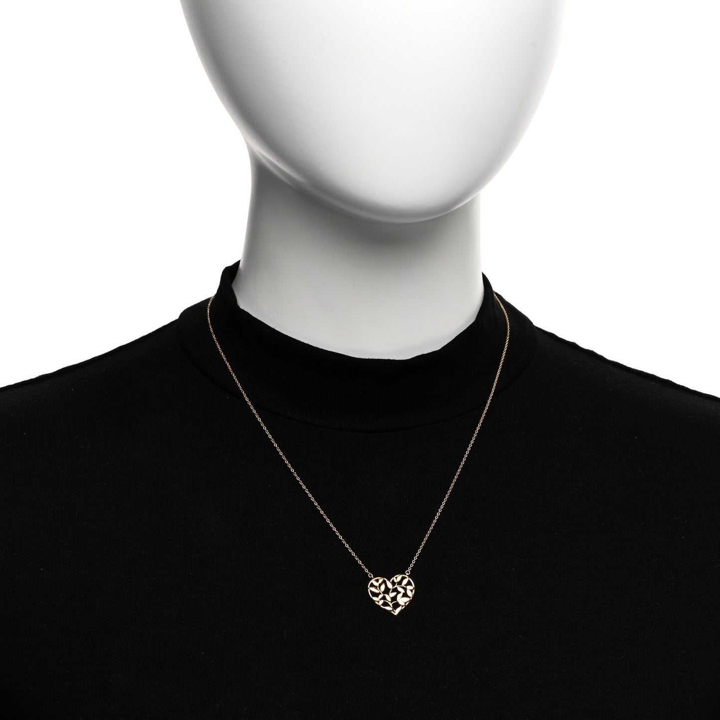 18K Rose Gold Paloma Picasso Olive Leaf Heart Pendant Necklace