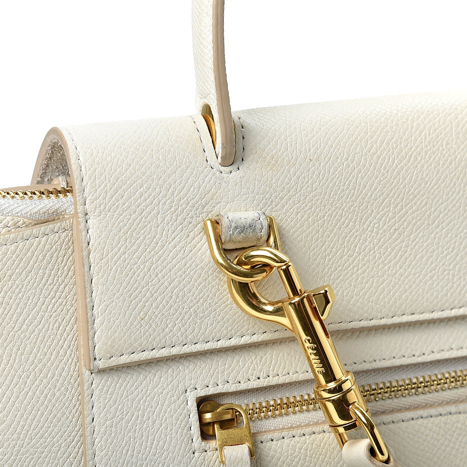 Celine Grained Calfskin Micro Belt Bag White 10 of 13