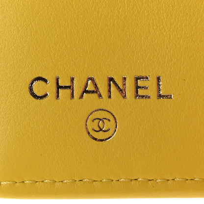 Chanel Caviar Quilted Classic 4 Key Holder Wallet Yellow 6 of 8