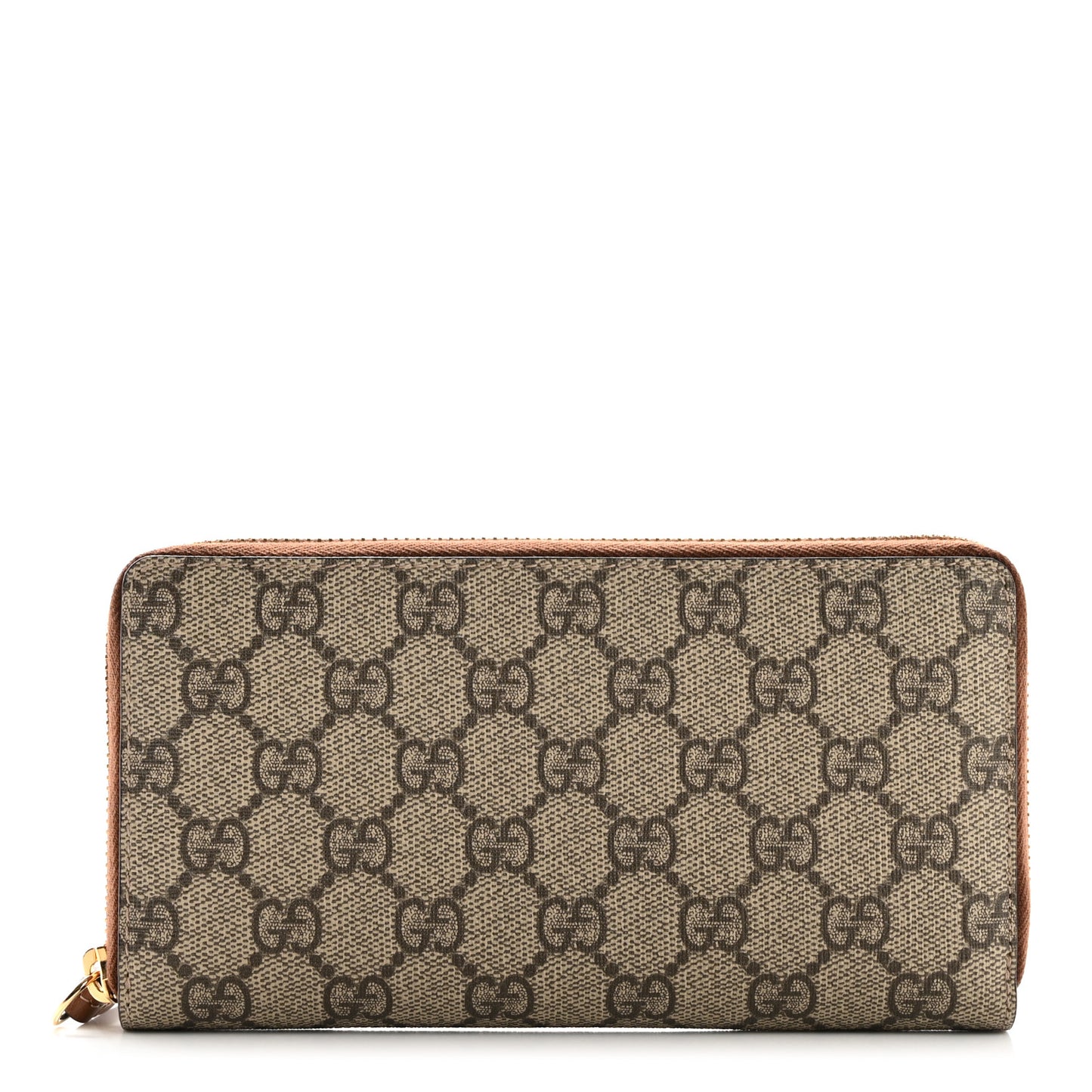 GG Supreme Monogram Cuoio Toscano Zip Around Wallet Beige Ebony Cuir