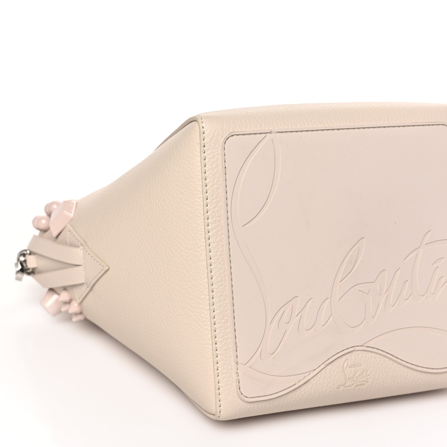 Christian Louboutin Calfskin Spiked Mini Cabachic Mini Bucket Bag Leche 7 of 8