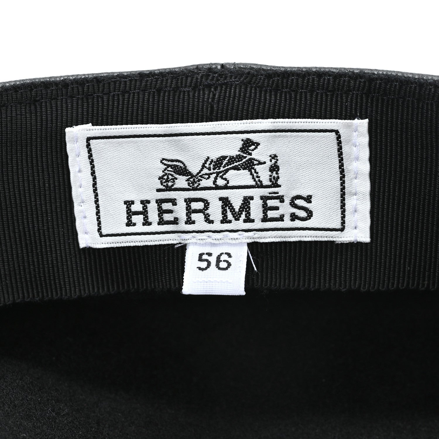 Hermes Lambskin Vauban Charms Cap 56 Black 8 of 8