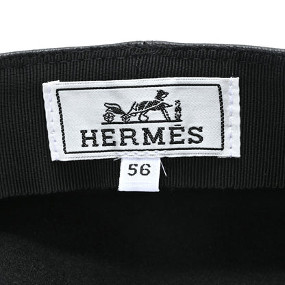 Hermes Lambskin Vauban Charms Cap 56 Black 8 of 8
