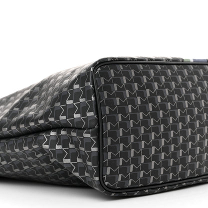 Moynat Grained Calfskin Canvas 1920 Oh! Tote Ruban MM Carbon Silver 9 of 11