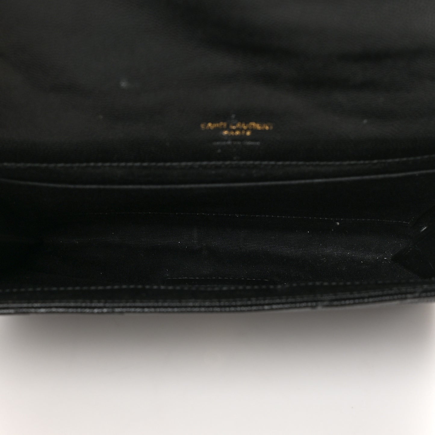 Grain De Poudre Matelasse Chevron Monogram Envelope Clutch Black