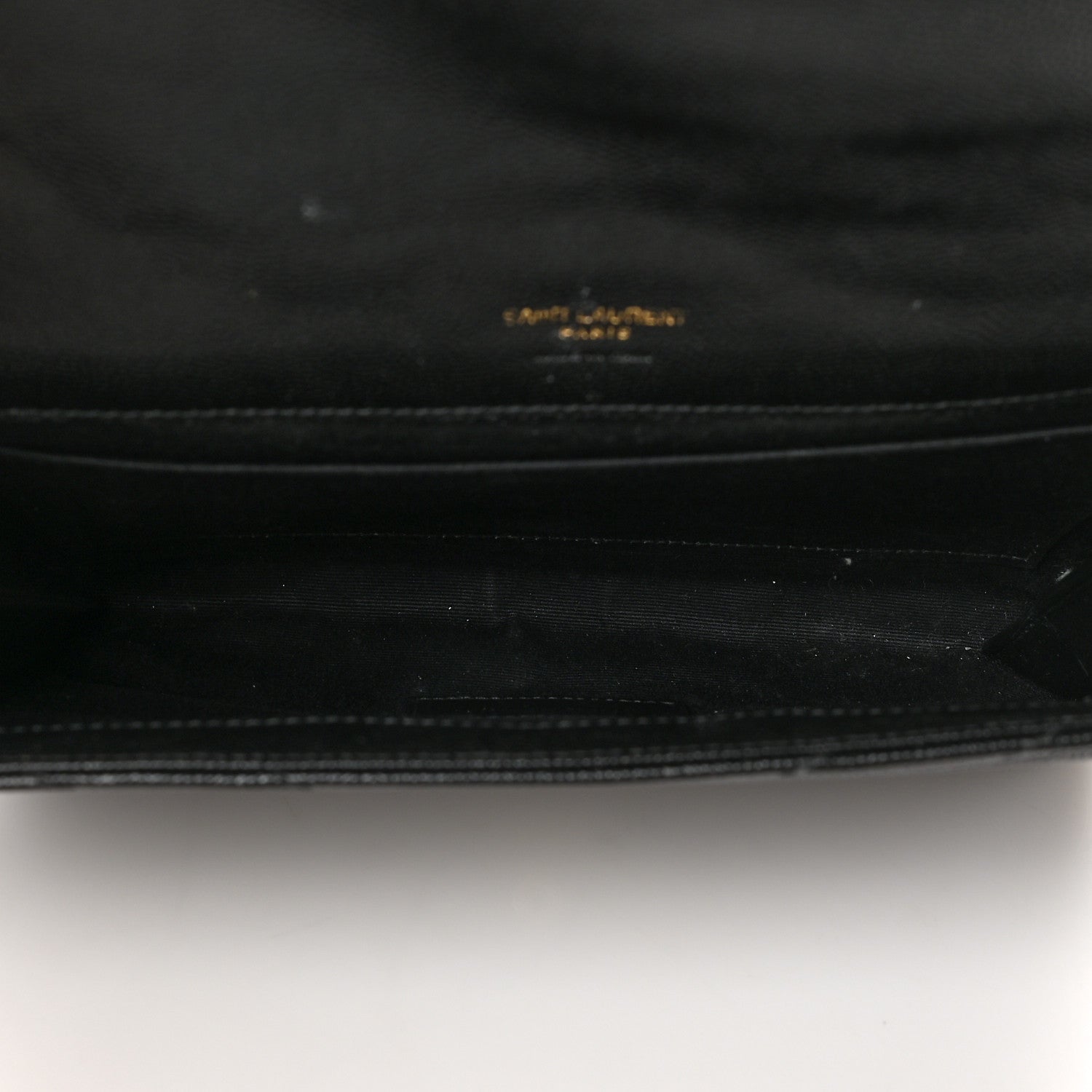 Saint Laurent Grain De Poudre Matelasse Chevron Monogram Envelope Clutch Black 5 of 6