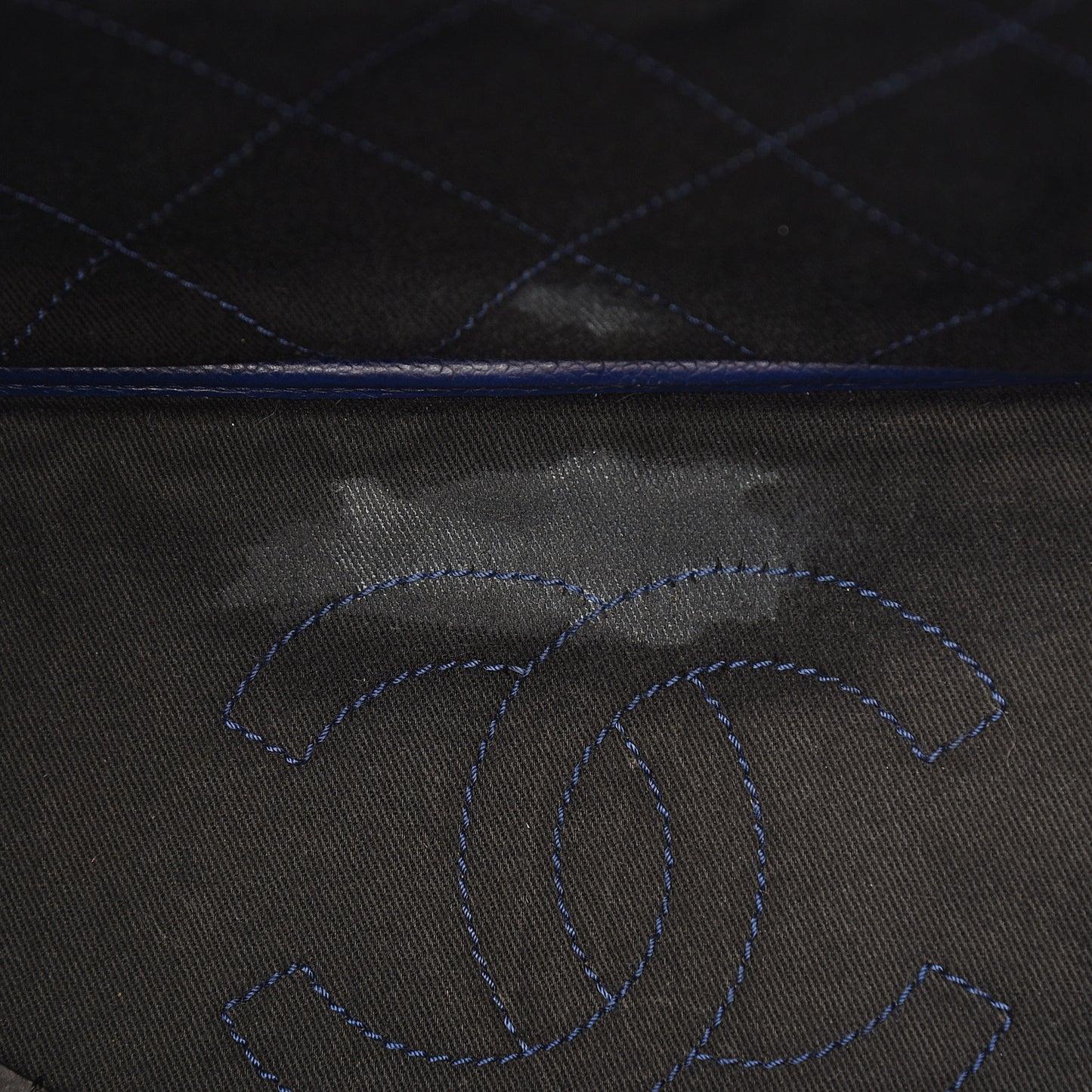 Grained Calfskin Shopping Fever Tote Blue