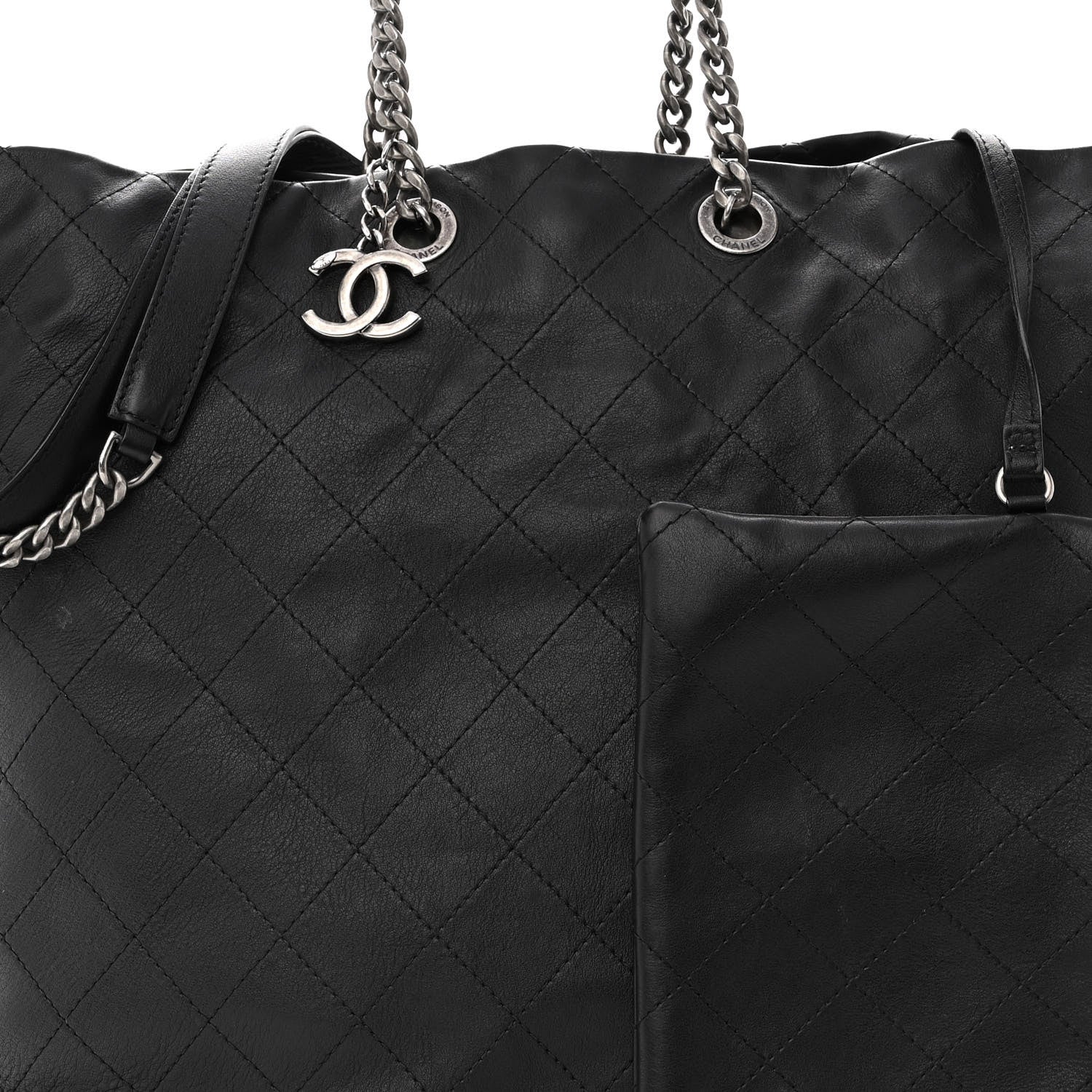 Chanel Calfskin Stitched Large Hobo Black 7 of 10