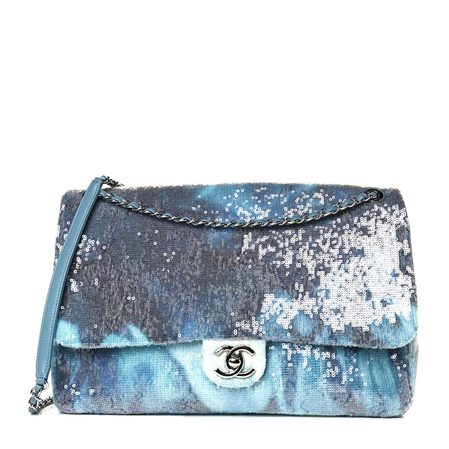 Sequin Waterfall Small XXL Travel Flap Light Blue
