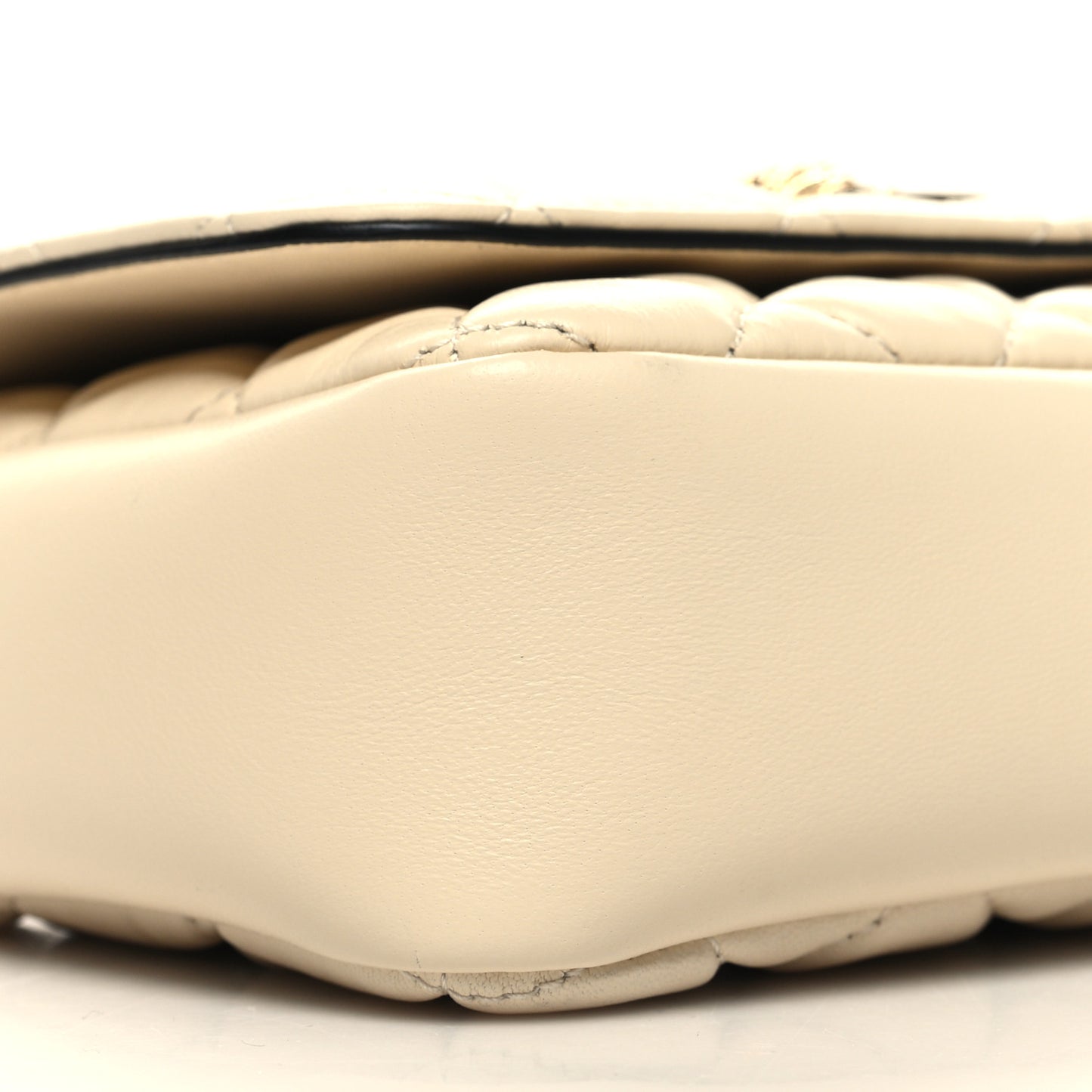 Nappa Quilted Small Medusa Chain Crossbody White