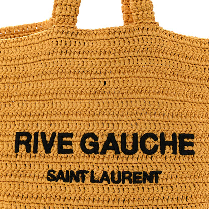 Saint Laurent Raffia Rive Gauche Tote Yellow 8 of 10
