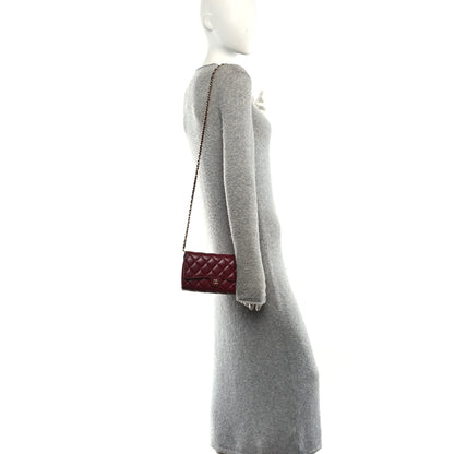 Chanel Lambskin Quilted Phone Holder Wallet on Removable Chain Burgundy 2 of 14