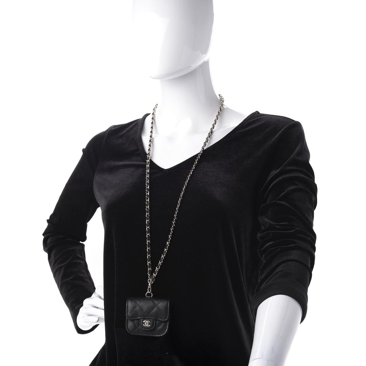 Chanel Caviar Quilted Airpods Pro Case Black 2 of 9