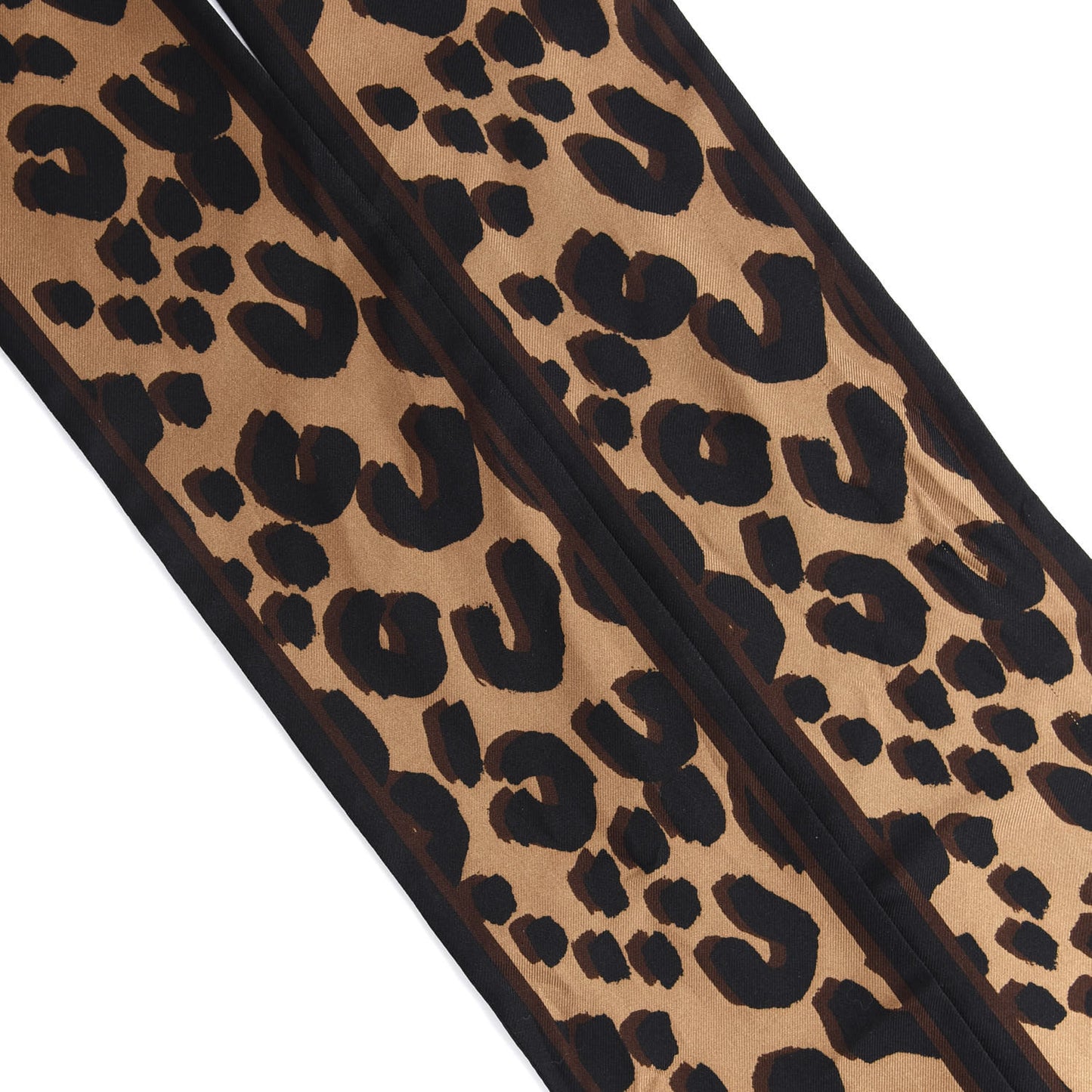 Silk Leopard Bandeau Scarf Marron