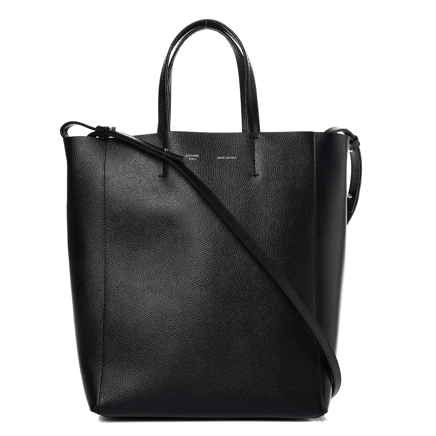 Celine Grained Calfskin Small Vertical Cabas Black 1 of 11