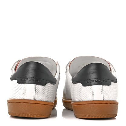 Saint Laurent Calfskin Perforated Suede SL10 Court Classic Low Top Sneakers 37 White 5 of 10