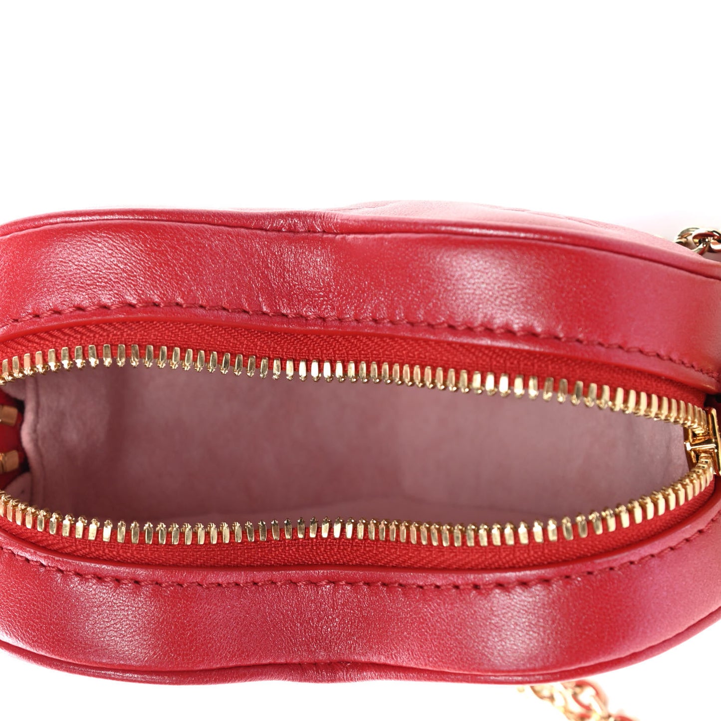 Lambskin Embossed Monogram Fall In Love Sac Coeur Heart Chain Bag Lipstick Red