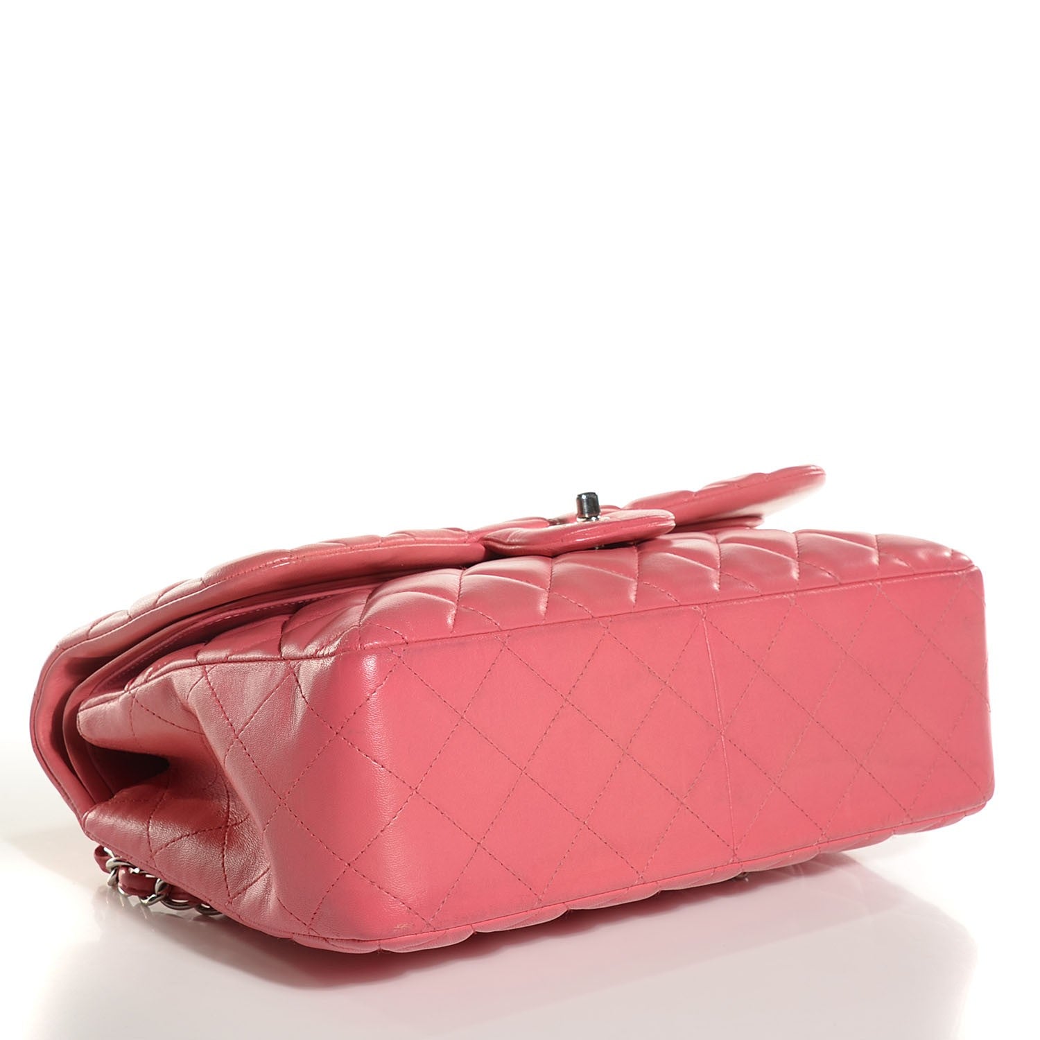 Chanel Lambskin Quilted Jumbo Double Flap Dark Pink 4 of 8