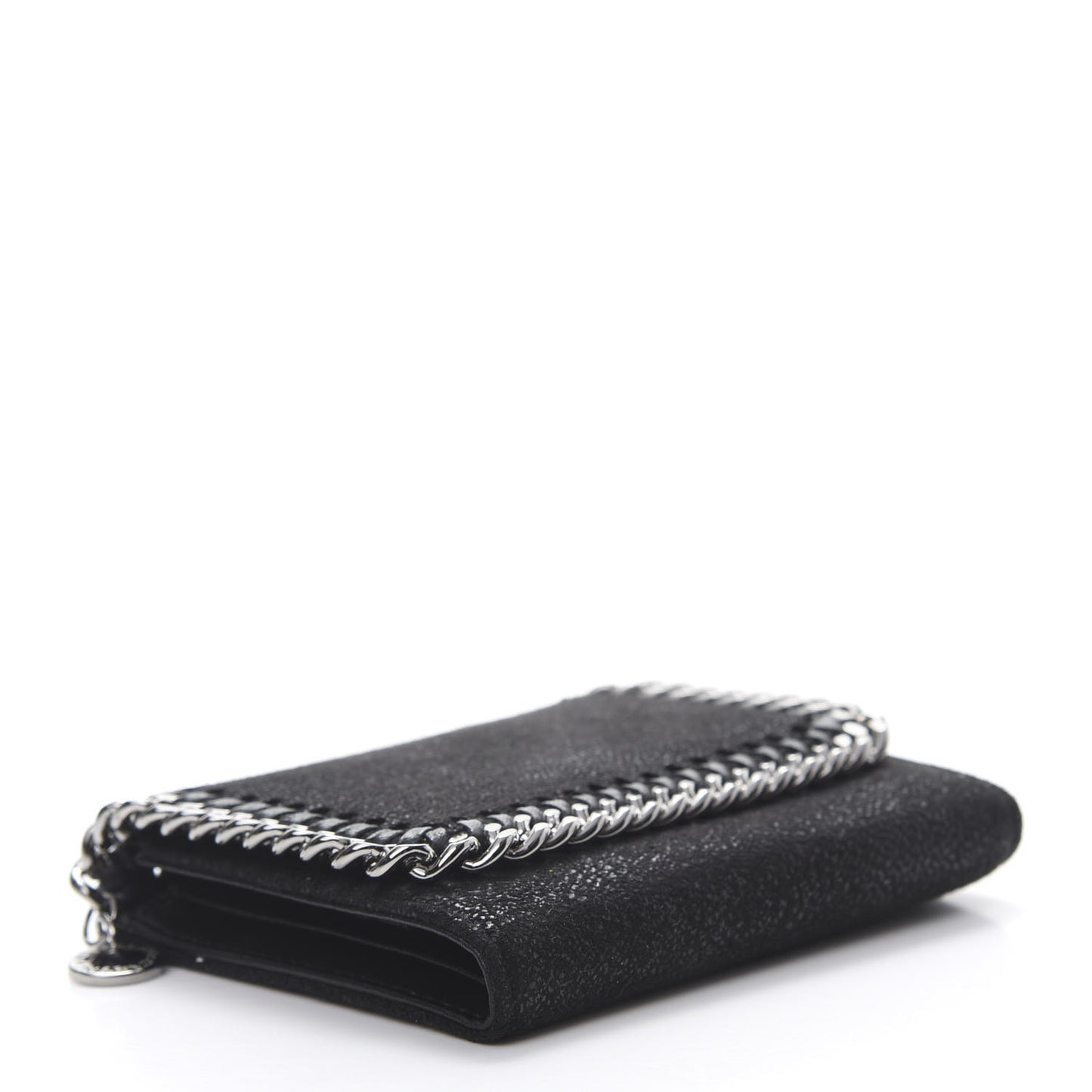 Shaggy Deer Small Falabella Flap Wallet Black