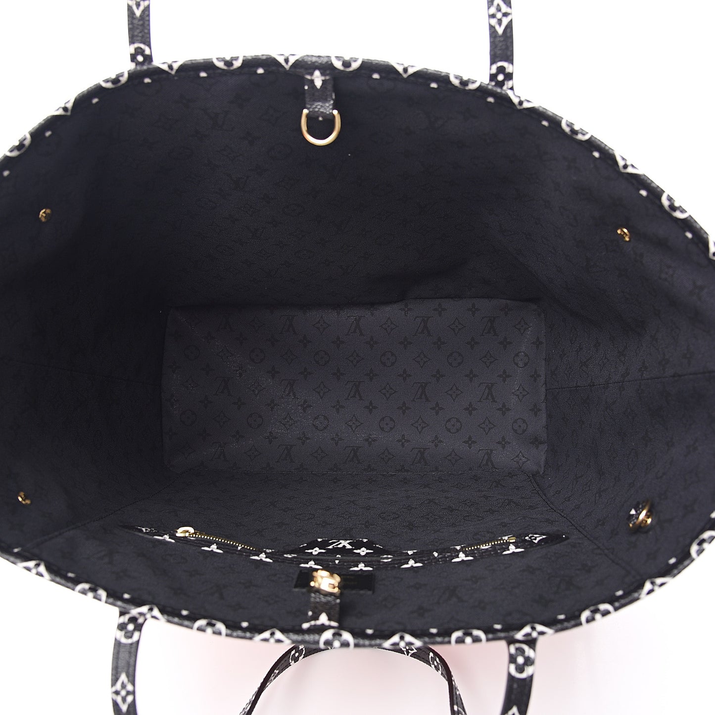 Monogram Giant Crafty Neverfull MM Creme Rouge Black