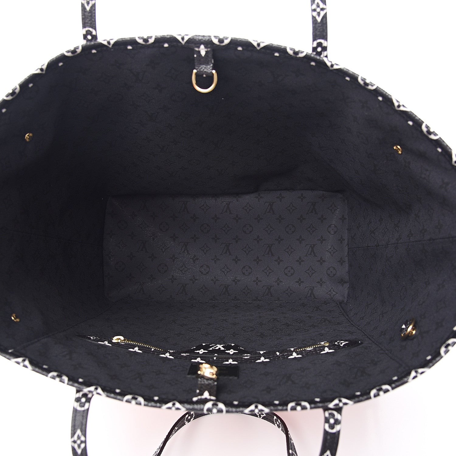 Louis Vuitton Monogram Giant Crafty Neverfull MM Creme Rouge Black 4 of 10