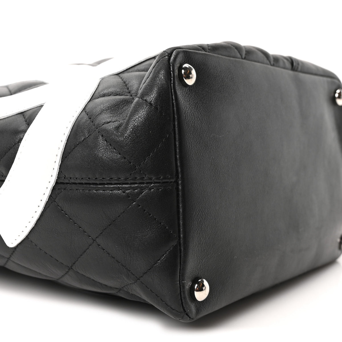 Chanel Calfskin Quilted Medium Cambon Tote Black White 9 of 10
